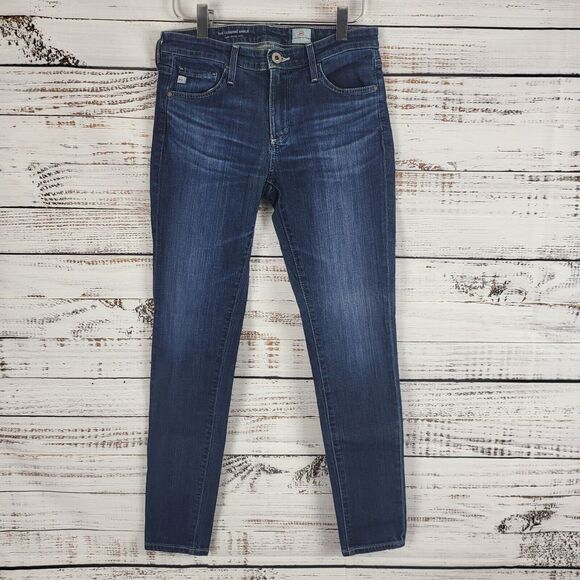 AG Adriano Goldschmied The Legging Ankle Jeans 26R Womens Low Rise Dark Wash - Picture 1 of 11